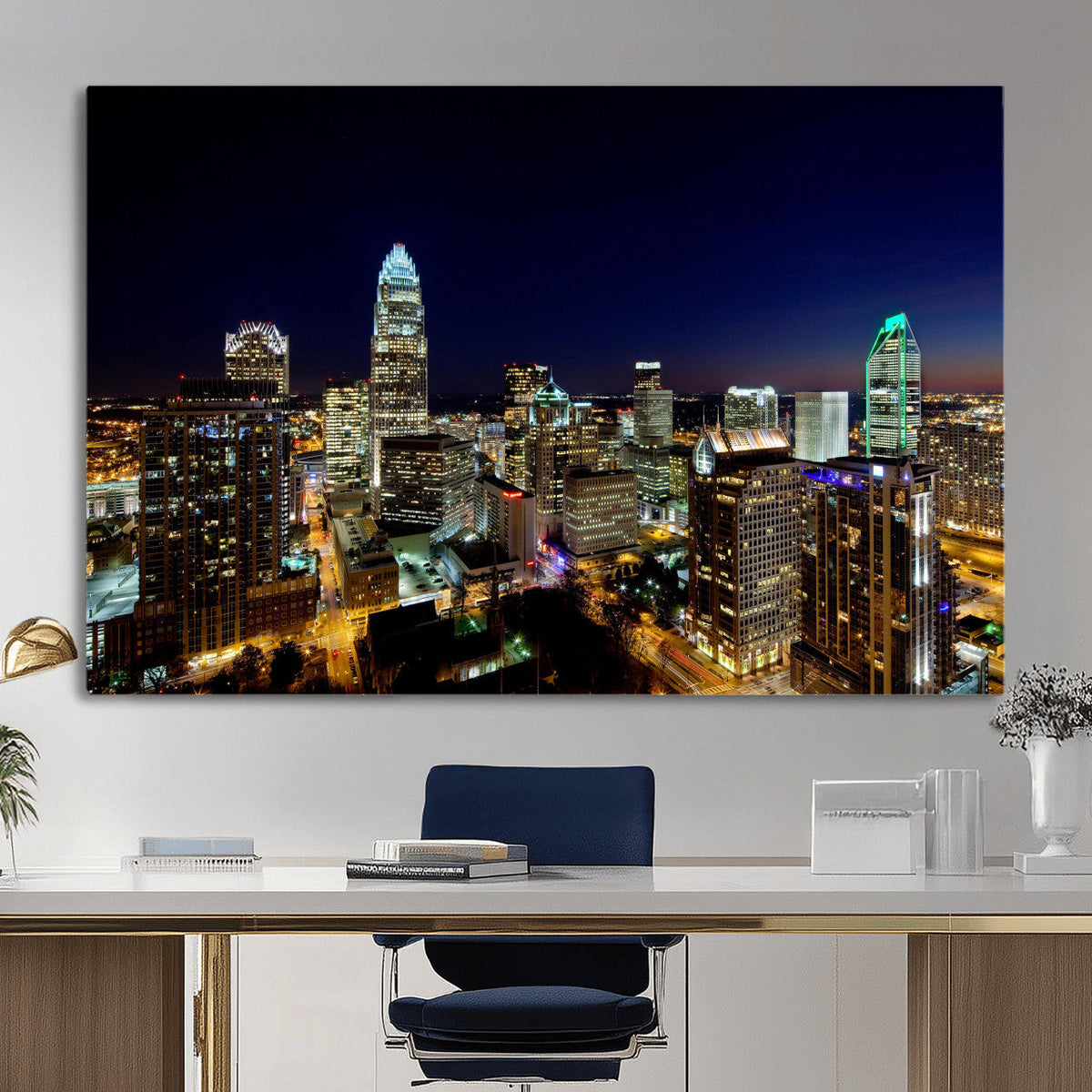 Atlanta Skyline Wall Art Canvas Print | Modern Cityscape