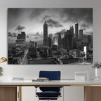 Atlanta Skyline Wall Art Canvas Print, Atlanta Downtown Night Cityscape