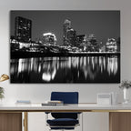 Austin Skyline Wall Art Canvas Print, Austin Downtown Night Cityscape