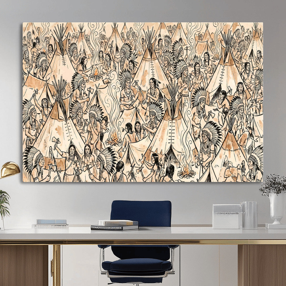 Native American Indian Wall Art Canvas Print