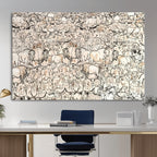 Abstract Bison Wall Art Canvas Print, Abstract Animal Art for Cabin Decor