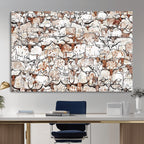 Abstract Longhorn Herd Wall Art Canvas Print