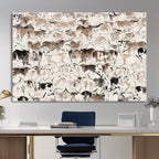 Abstract Texas Cow Canvas Print for Cabin and Western Home Decor