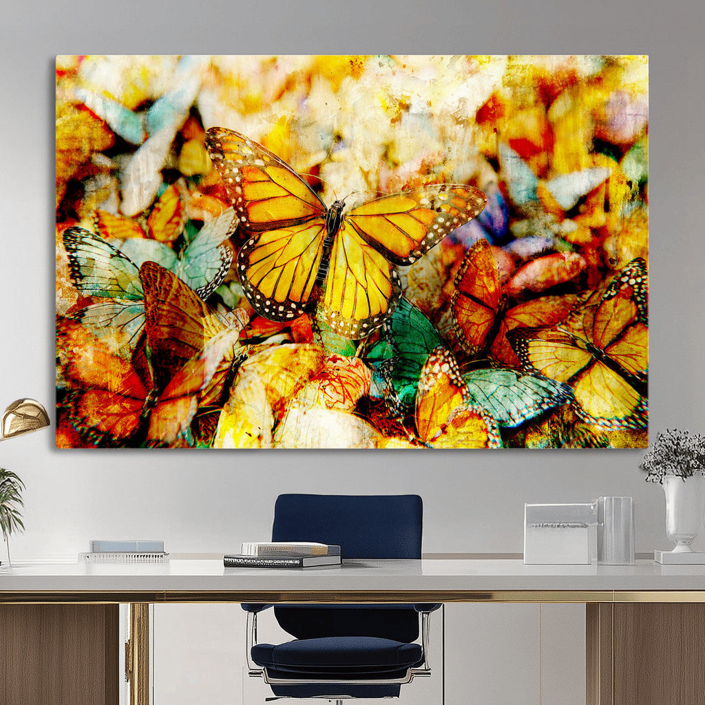 Butterfly Wall Art Canvas Print | Colorful Abstract Nature Artwork