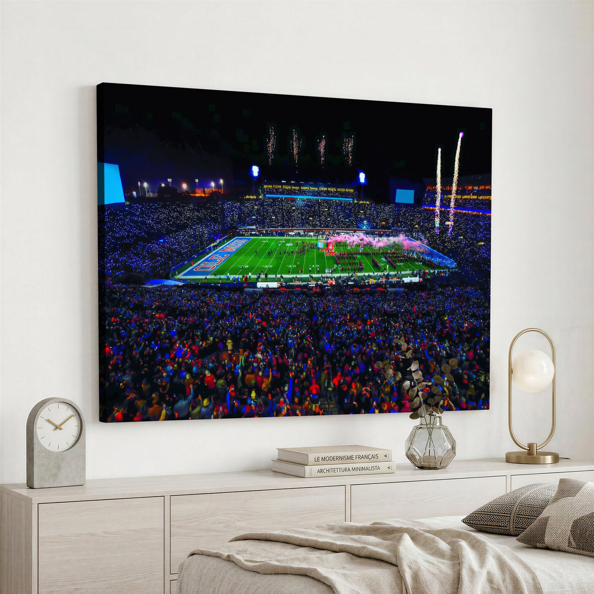 Ole Miss Rebels Vaught Hemingway Stadium Wall Art Canvas Print