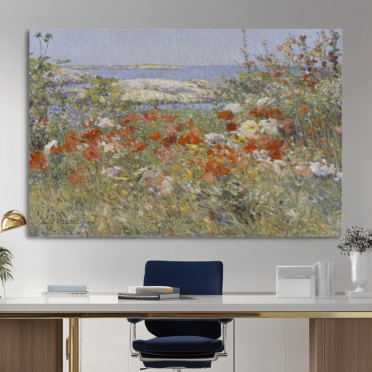 Childe Hassam Celia Thaxter Garden Canvas | 1890 American Impressionist Print
