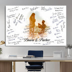 Wedding Signature Guest Book Canvas, Personalized Couple Photo Art