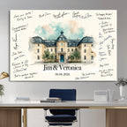 Wedding Venue Guest Book Canvas, Personalized Venue Drawing Sign