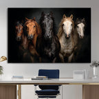 Horse Wall Art Canvas Print, Wild Horses Portrait Photography, Rustic Ranch Decor