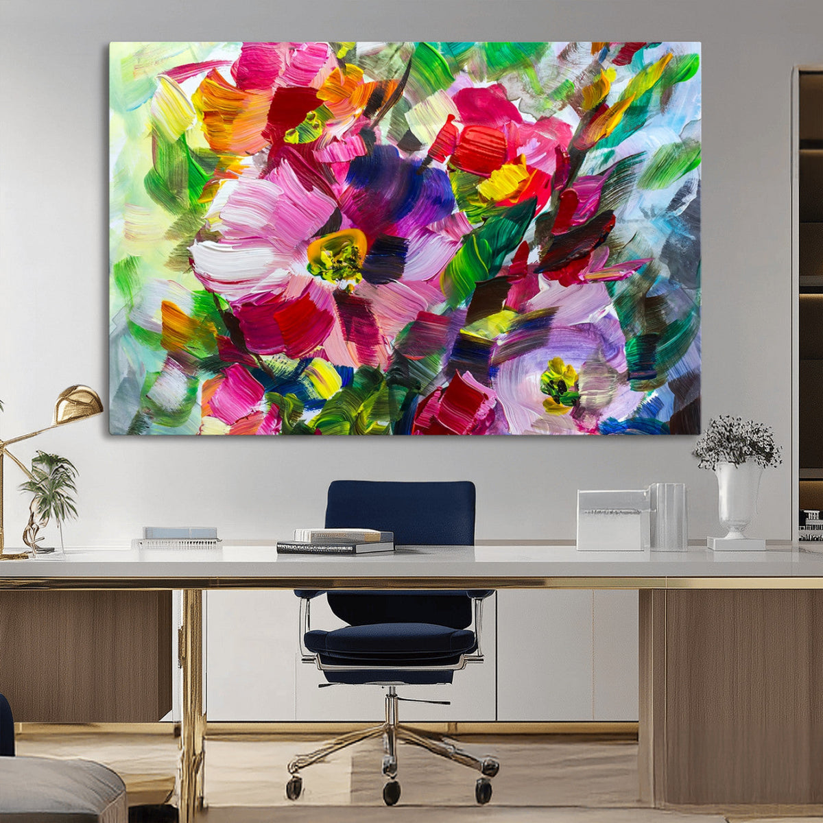 Oil Flower Abstract Canvas Print