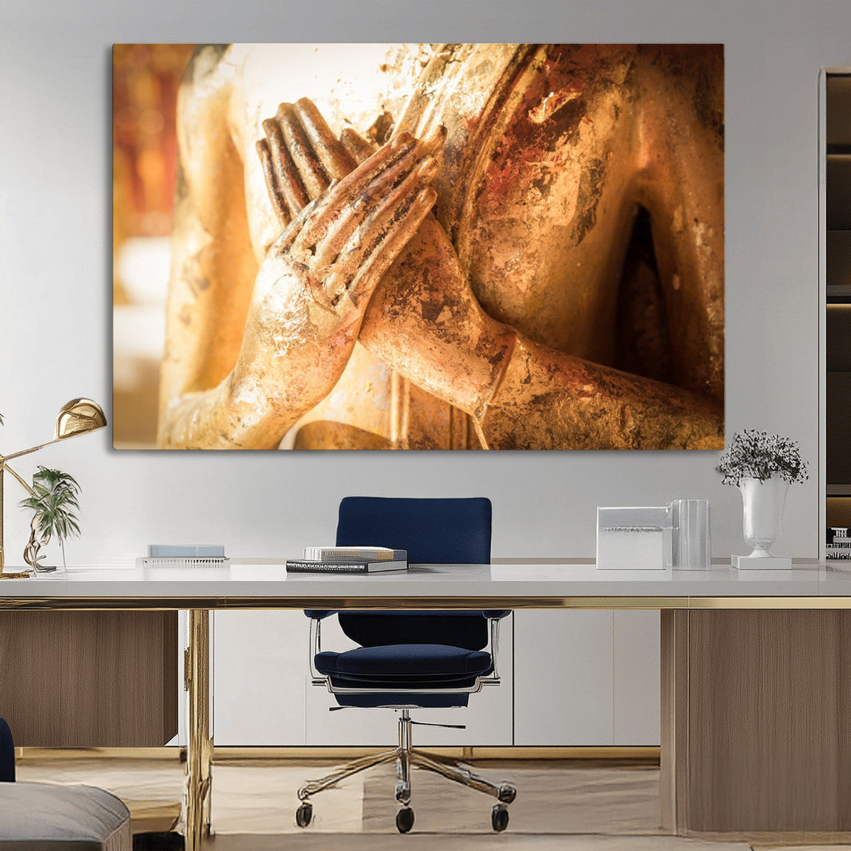 Buddha Statue Hands Wall Art Canvas Print