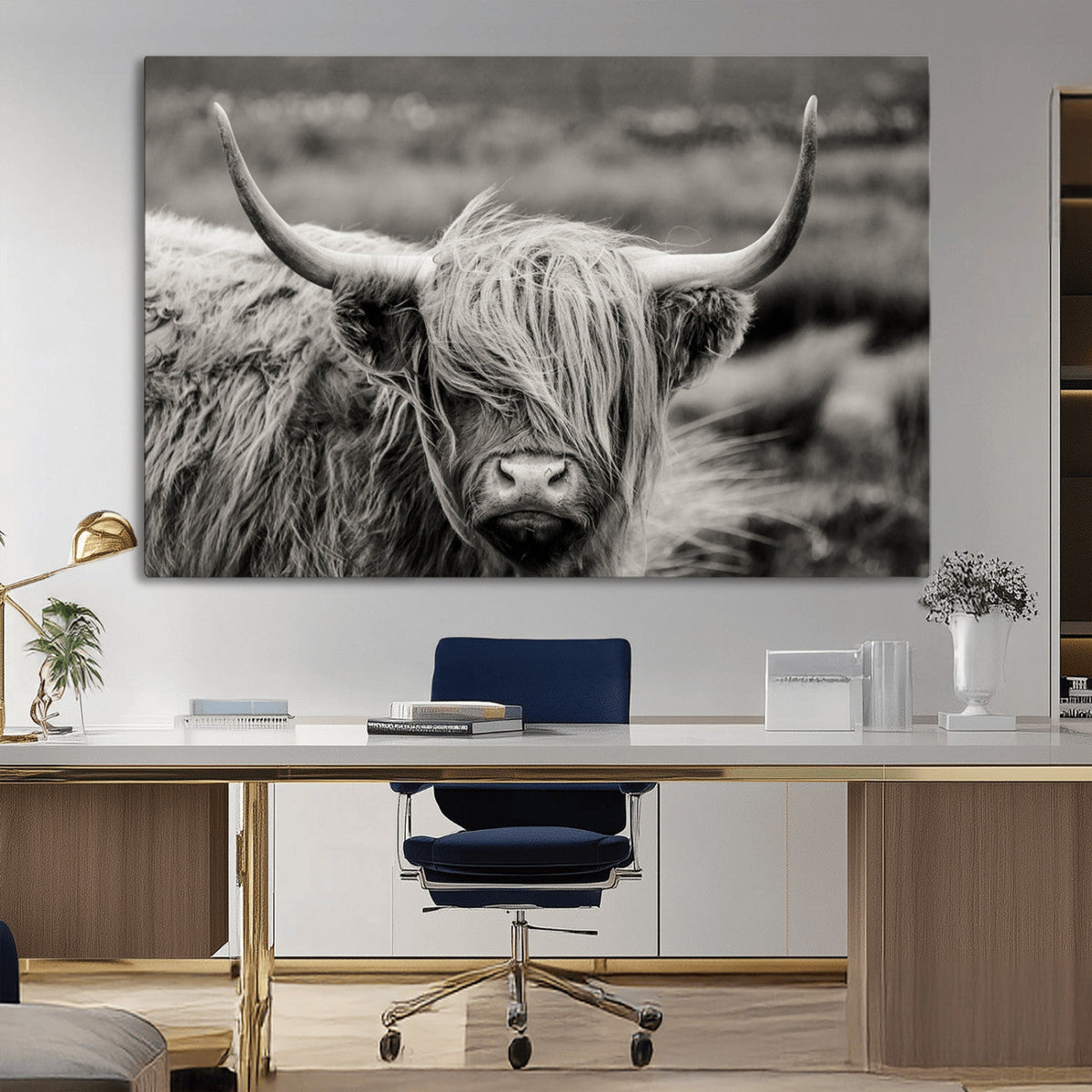 Cow Focus Canvas Wall Art Print