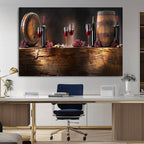 Wine and Barrels Wall Art Canvas Print