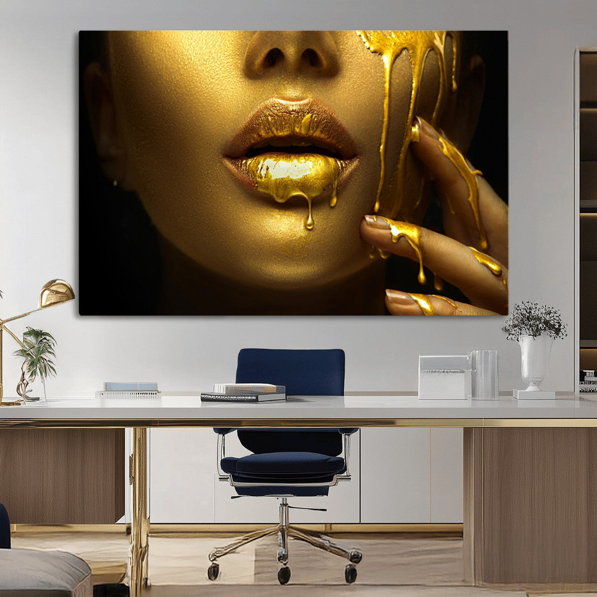 Gold and Women Wall Art Canvas Print