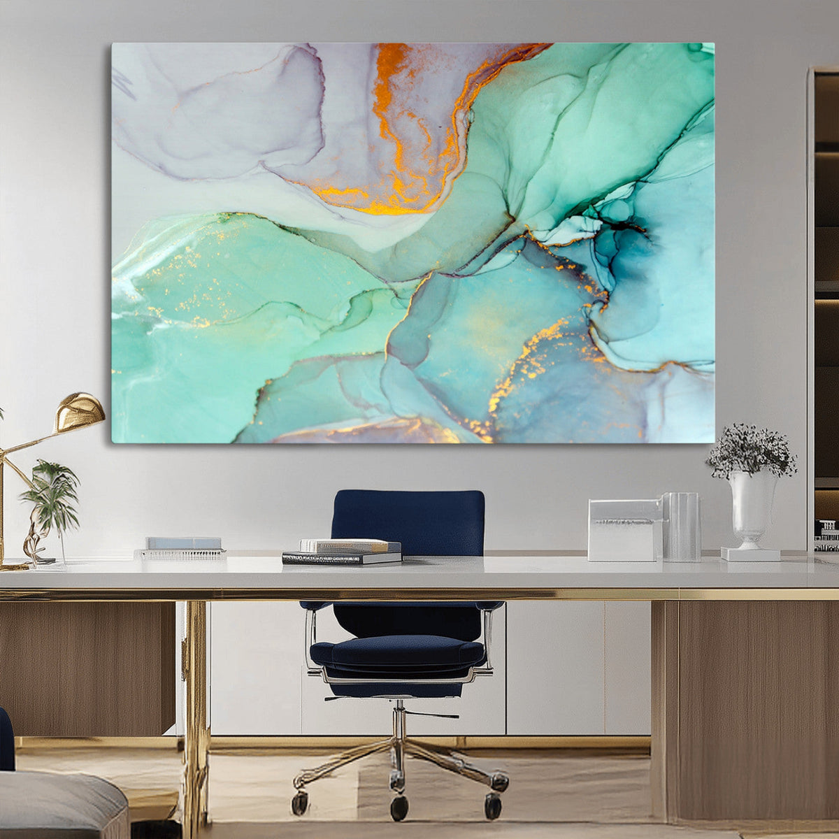 Colorful Marble Fluid Effect Canvas Wall Art Print