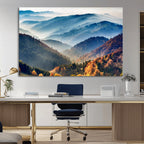 Mountains Forest Autumn Wall Art Canvas Print