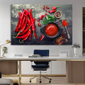 Red Chili Peppers Wall Art Kitchen Artwork Canvas Print