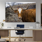 Framed Big Cow Animal Wall Art Canvas Print