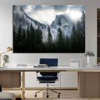 Wall Art Foggy Forest Landscape Canvas Print