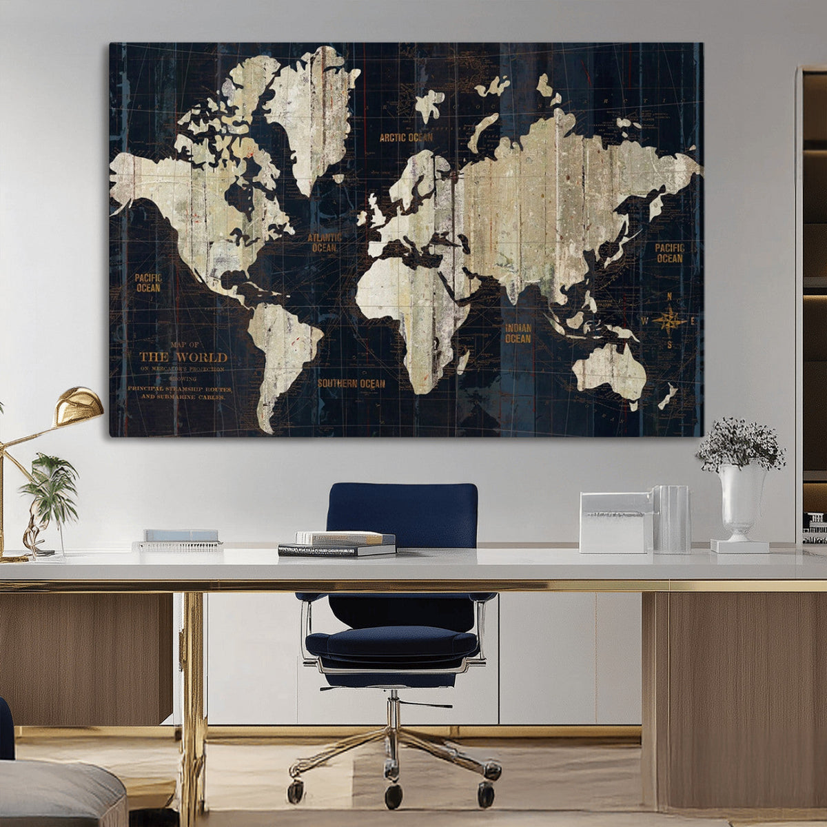 Antique Old World Map Wall Art Canvas Print