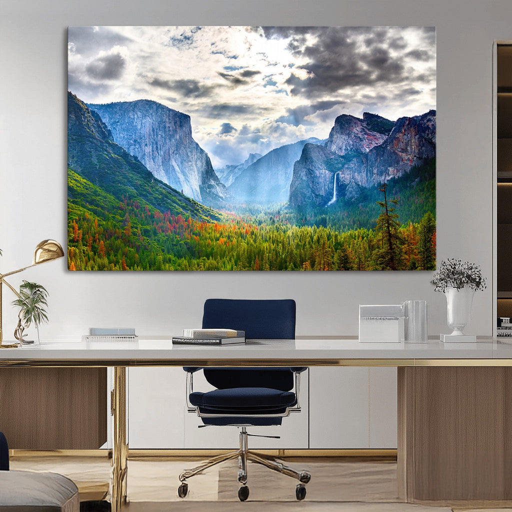 Yosemite Park Half Dome 3 Panel Canvas Print | Large Giclée Landscape Wall Art