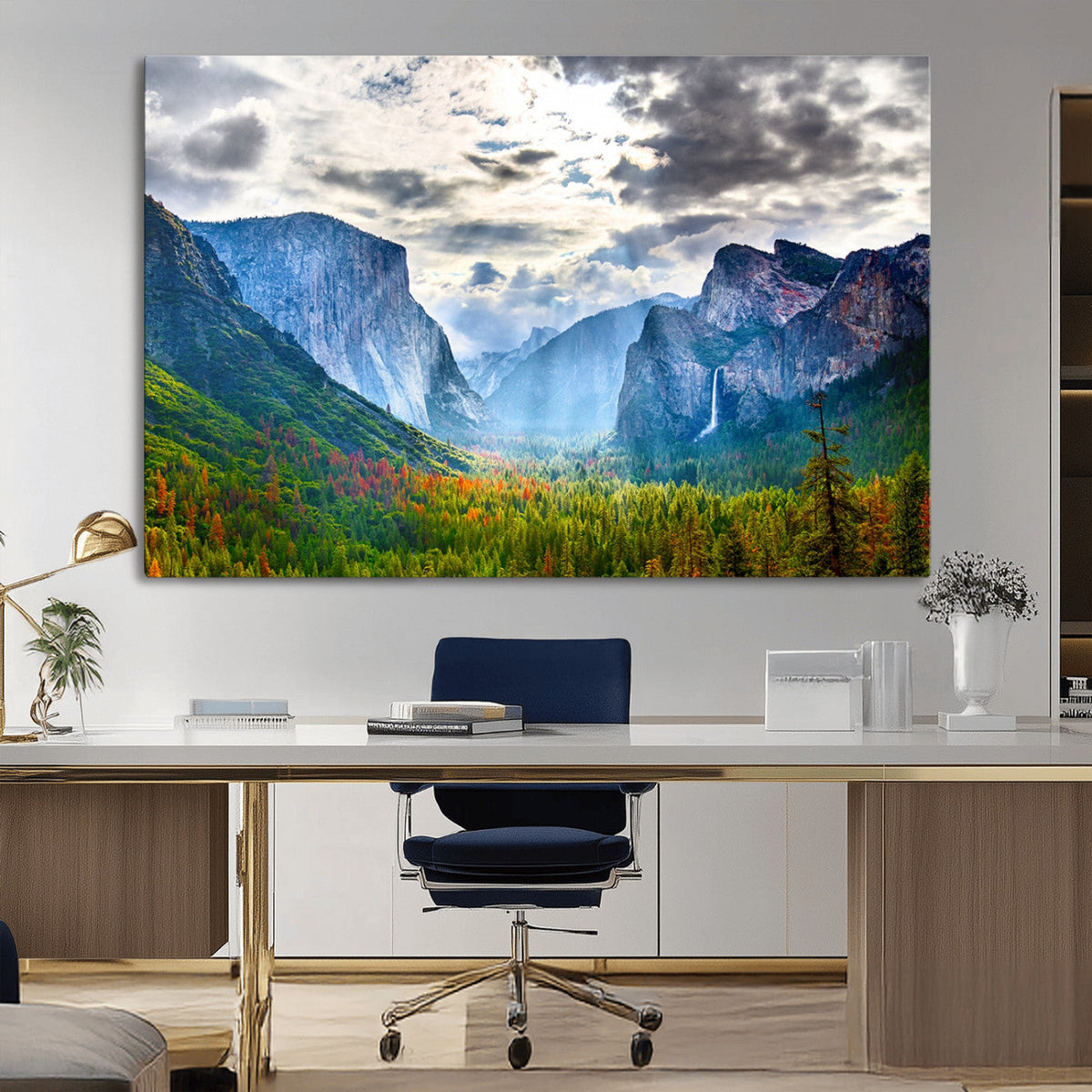 Yosemite Park Half Dome 3 Panel Canvas Print | Large Giclée Landscape Wall Art