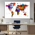 World Map Canvas Print | Detailed Map of the World Wall Art