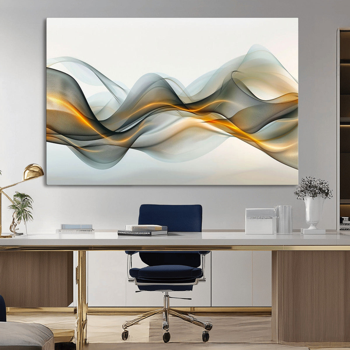 Abstract Wave Canvas Wall Art | Fluid Contemporary Elegance in Motion