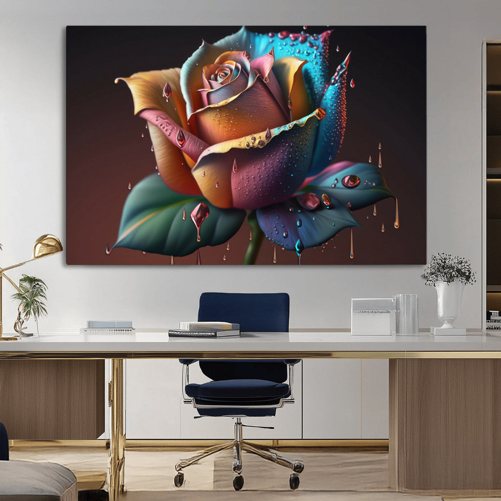 Abstract Rose Wall Art Canvas Print