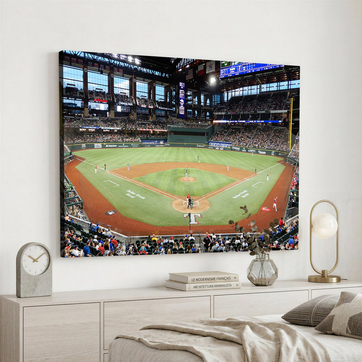 Texas Rangers Baseball Team Print, Arlington Globe Life Field Stadium Wall Art