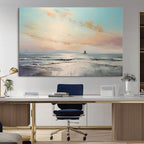 Abstract Ocean Wall Art, Boat Wall Art Canvas Print