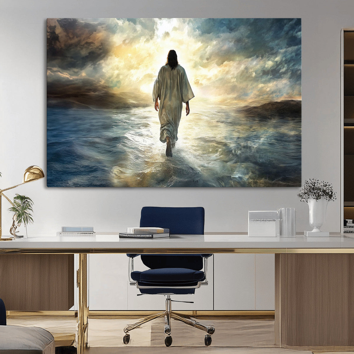 Jesus Walking on Water Wall Art | Canvas Print | Ready to Hang