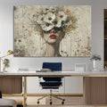 Abstract Floral Women Pastel Wall Art Canvas Print