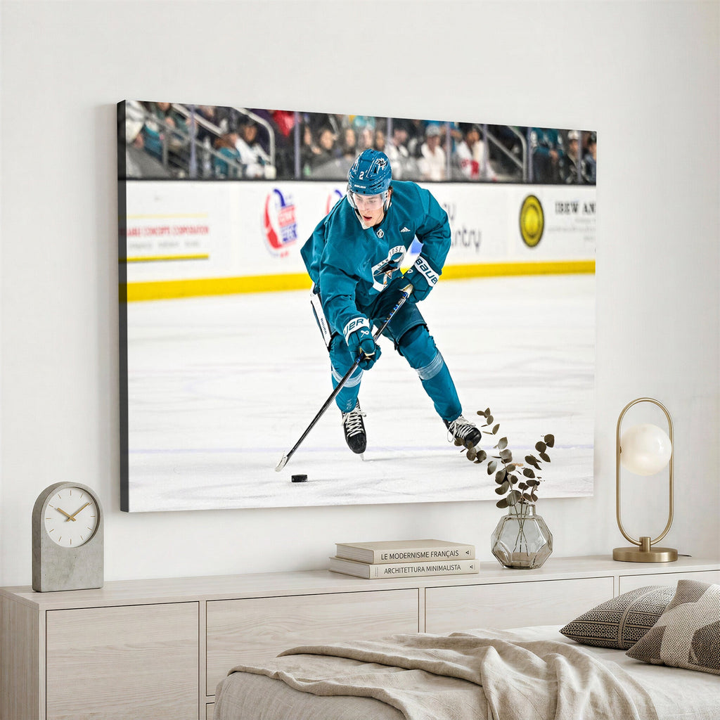 San Jose Sharks Ice Hockey Player Wall Art Canvas Print