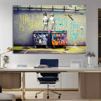 Banksy Life is Short Wall Art, Iconic Graffiti Street Art Canvas Print