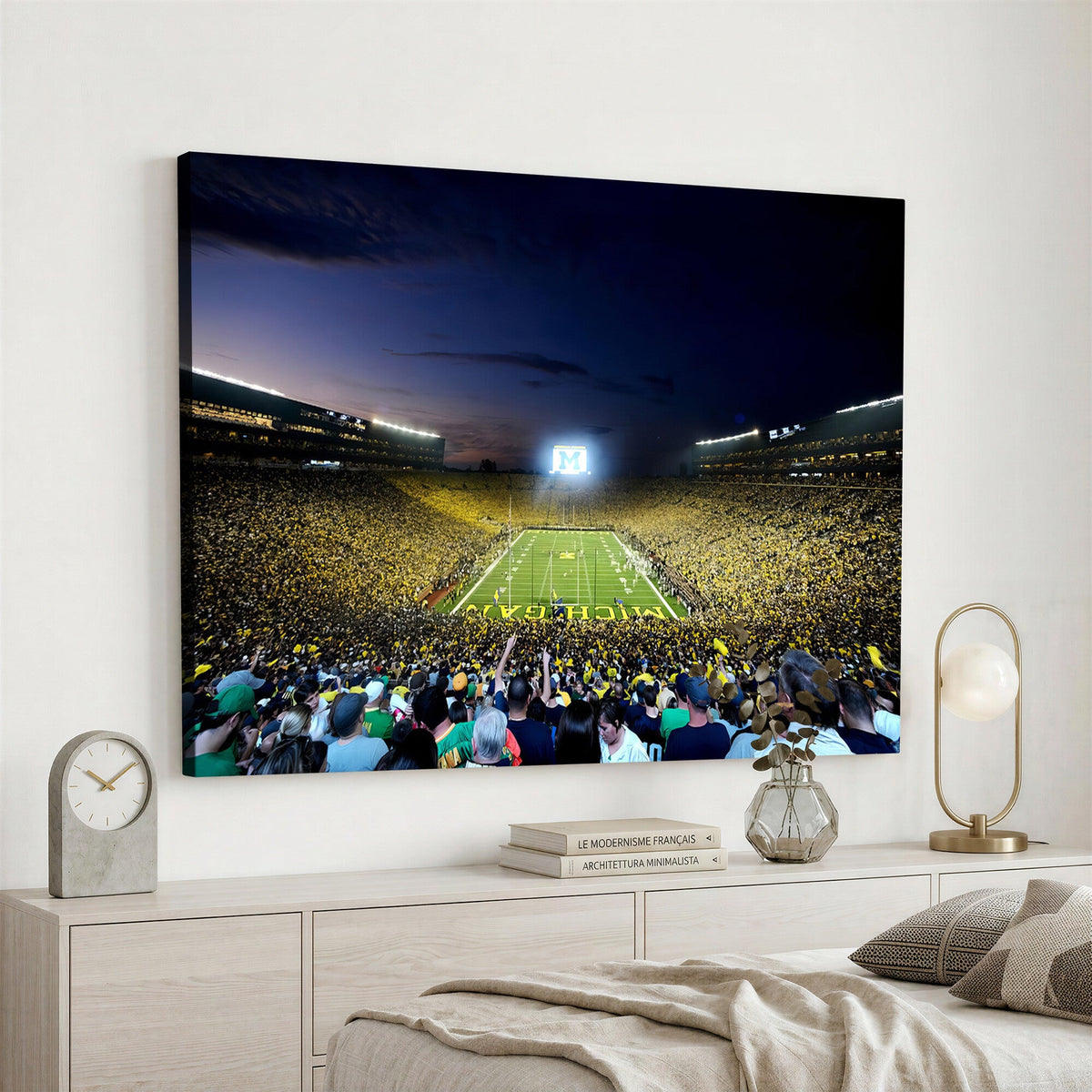 University of Michigan Wolverines Football Team Print, Ann Arbor, Extra Large Game Room Wall Decor