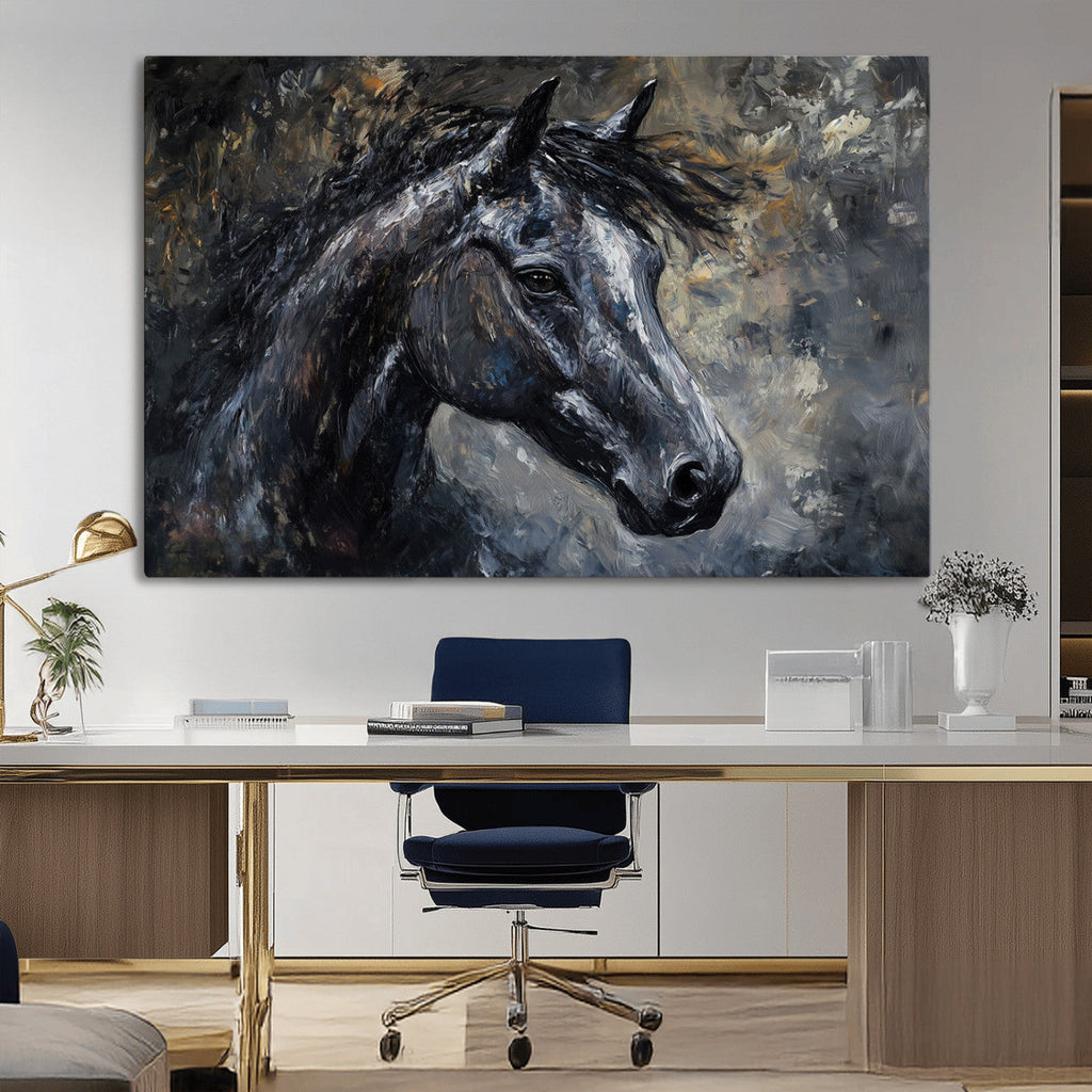 Large Abstract Horse Wall Art Canvas Print, Farmhouse Wall Art