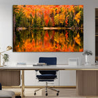 Forest Reflection Art | Autumn Forest Reflection Wall Art | Triptych Canvas Print