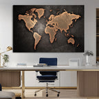 World Map Canvas Print | Framed Travel Map Wall Art for Couples