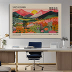 Yayoi Kusama 1986 Wall Art Print, Wabi Sabi Japanese Vibrant Abstract Landscape Canvas