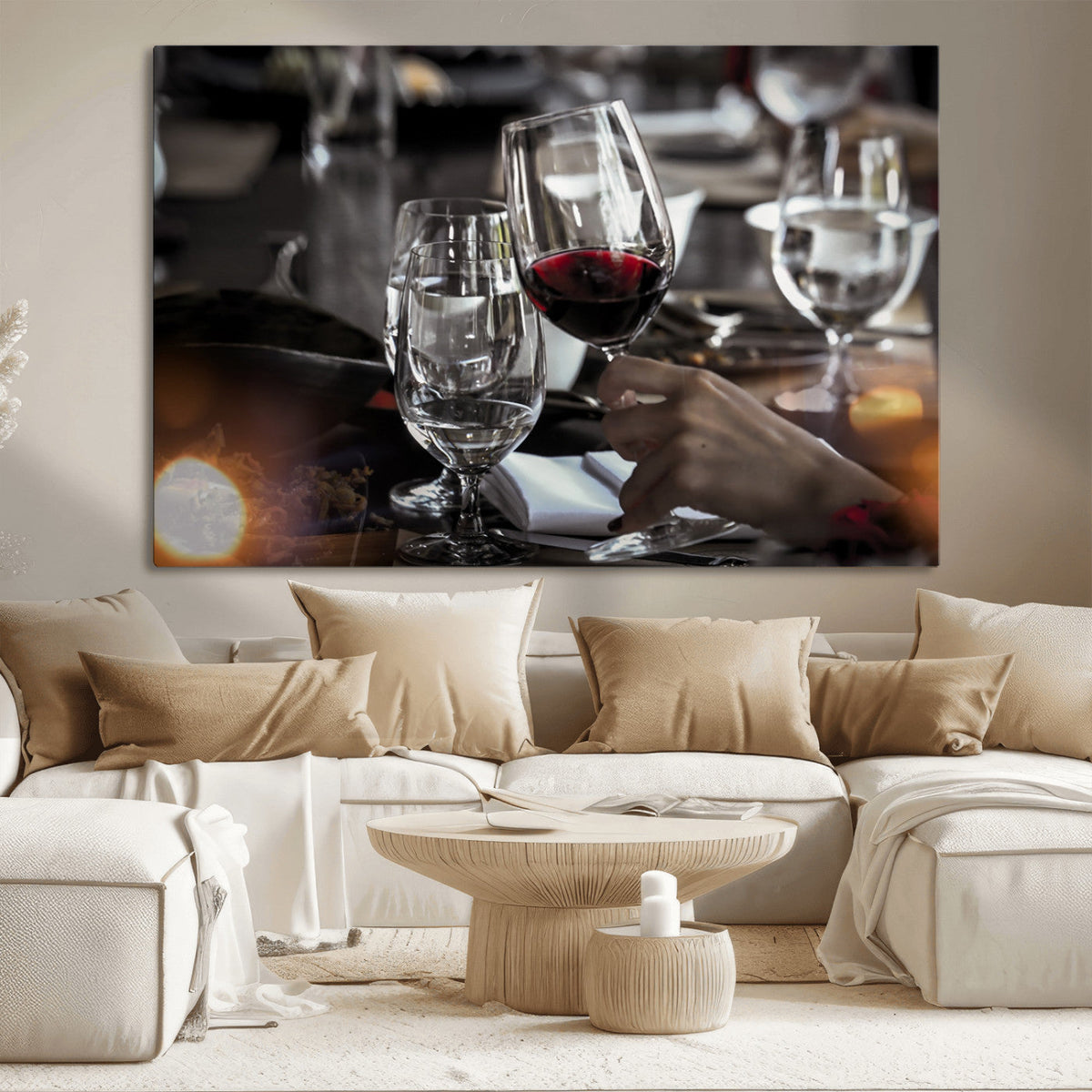 Red Wine and Glass Canvas Print