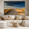 Ocean Beach Dark Clouds Wall Art Canvas Print