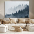 Foggy Pine Forest Wall Art Canvas Print