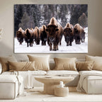 Bison Wall Art Canvas Print, Bison Herd Canvas Wall Art