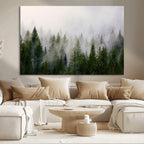 Forest Wall Art Canvas Print | Foggy Forest Wall Art | Pine Wood Forest Print