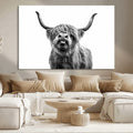Fanny Scottish Highland Cow Cattle Art Print Farmhouse Wall Art Canvas Print