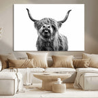 Fanny Scottish Highland Cow Cattle Art Print Farmhouse Wall Art Canvas Print
