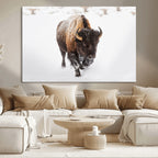 Bison Winter Wall Art Canvas Print For Farmhouse Decor