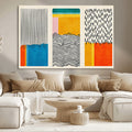 Canvas Print Wall Art Abstract Illustration Art Boho, Framed Abstract Boho Art