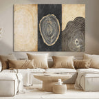 Tree Rings Canvas Wall Art Print, Minimalist Natural History in Modern Decor